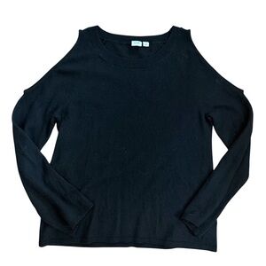 Gap  Black Open Shoulder Merino Wool Blend Sweater Women Size  XS